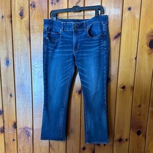 Cute Super Stretch Crop Jeans by American Eagle outfitters Sz 12 Artist Crop